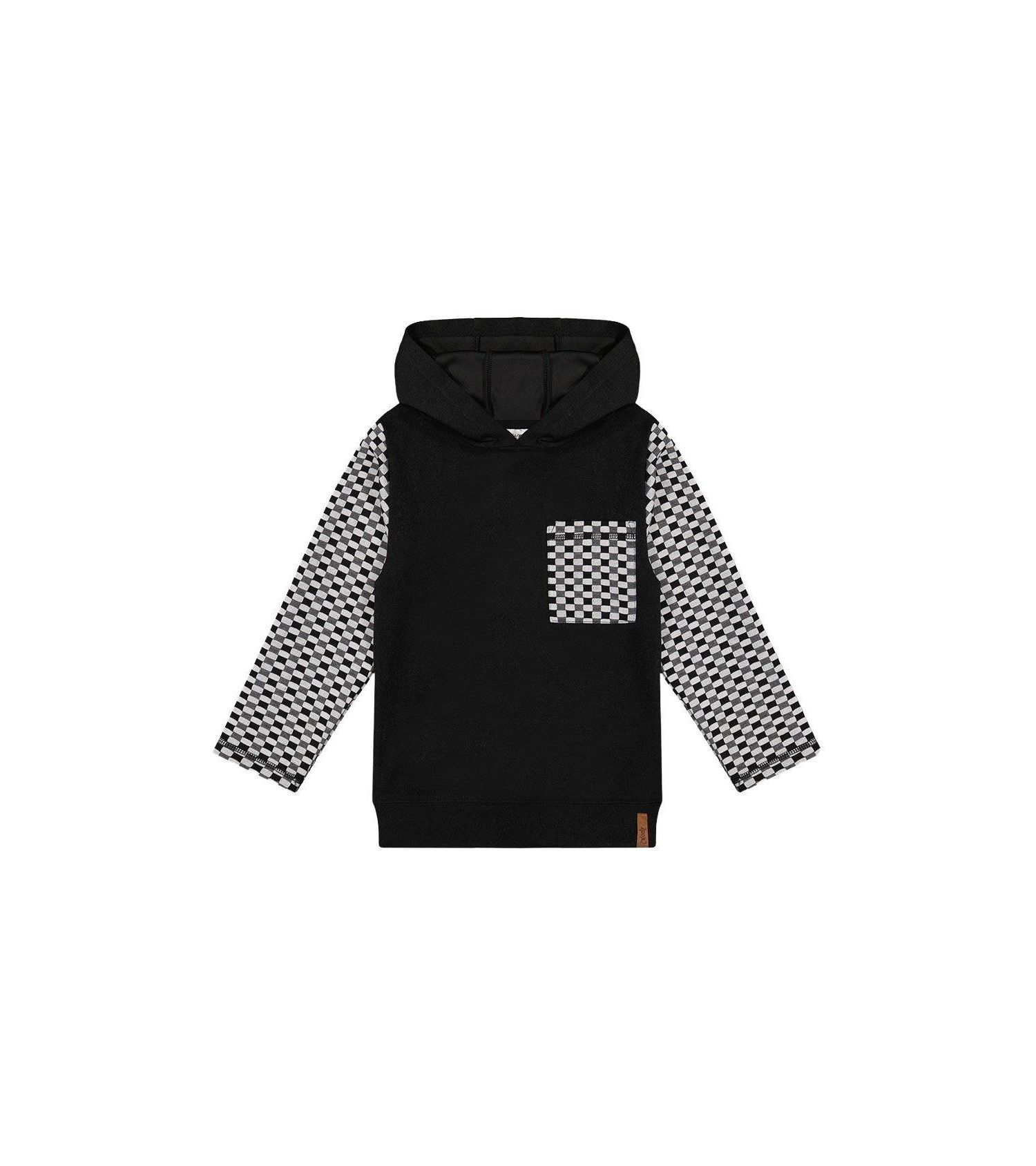Little and Big Boy (6Y - 12Y) block Hooded Top with Chest Pocket Hoodies