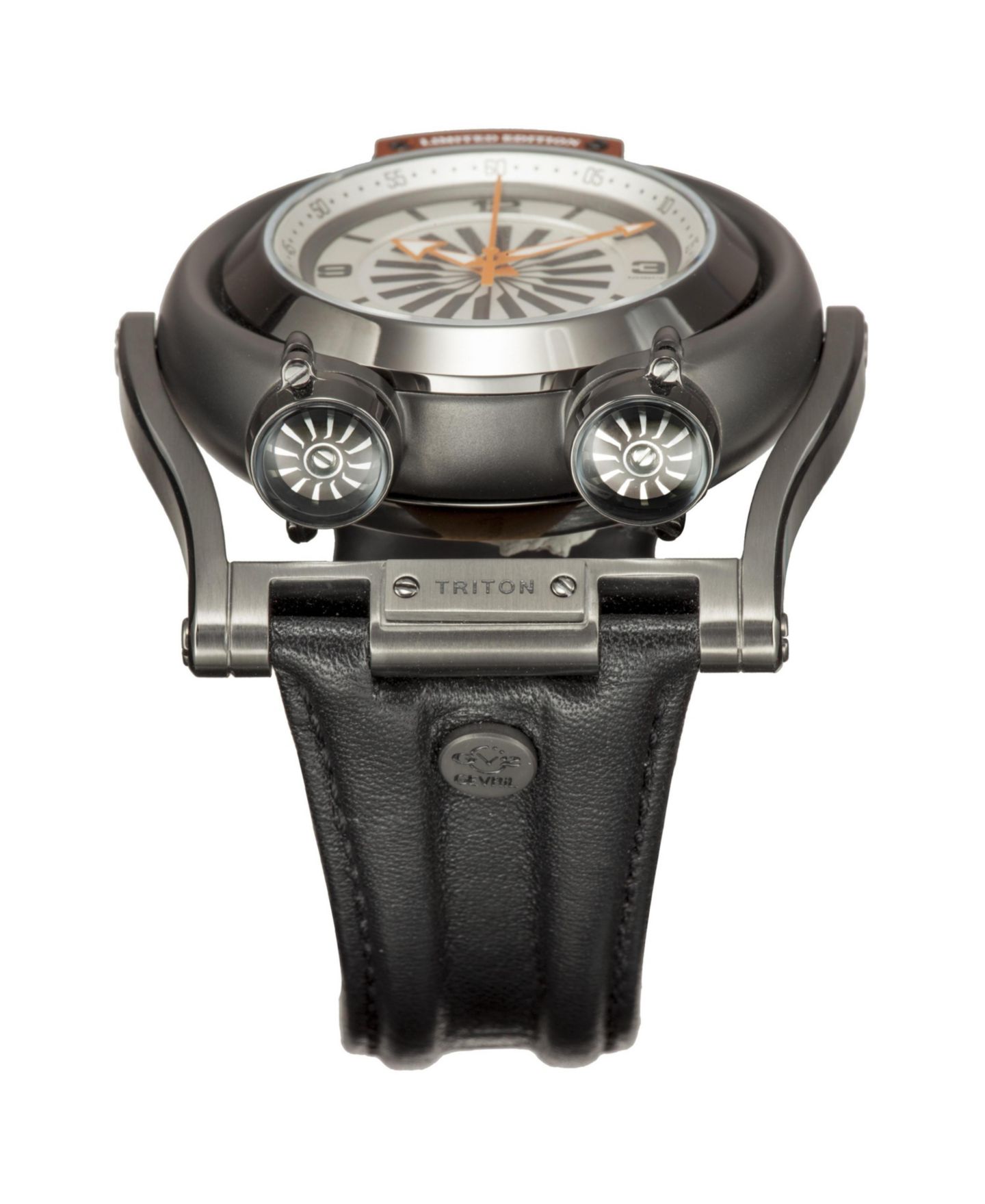 Мужские часы GV2 by Gevril Triton Swiss Automatic Leather Strap Watch — фото 3