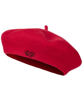 Classic Wool Embroidered Logo Beret Hat