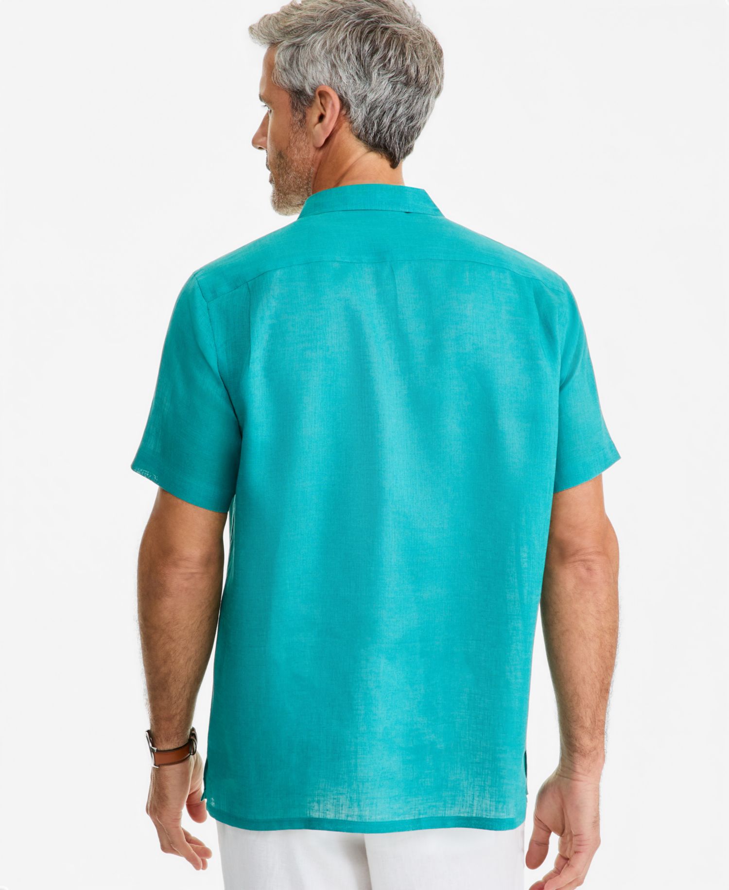Men's Short-Sleeve Camp Collar Linen Shirt, Macy's Exclusive