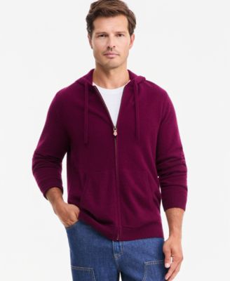 Men's Long-Sleeve Hooded Zip-Up Sweater