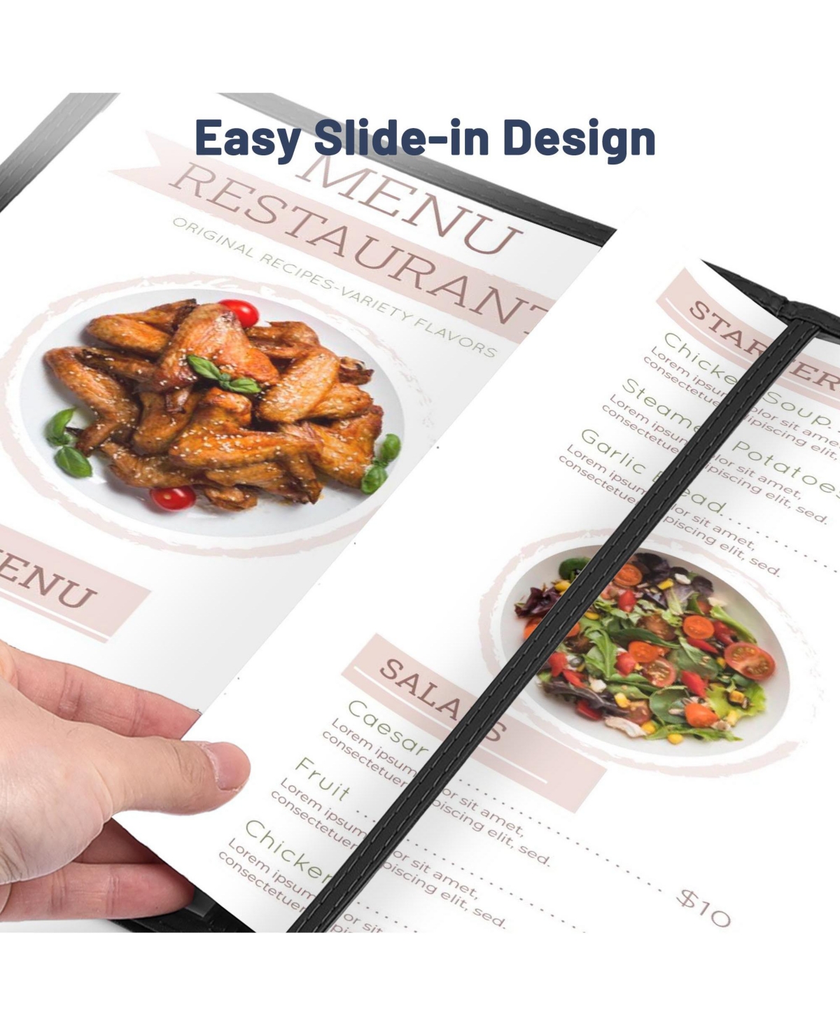 Yescom 30 Pcs Restaurant Menu Covers Gate-view Fold 1 Page 2 View 8.5x14" and 2 Page 4 View 4.25x14" Wine List Bar Cafe