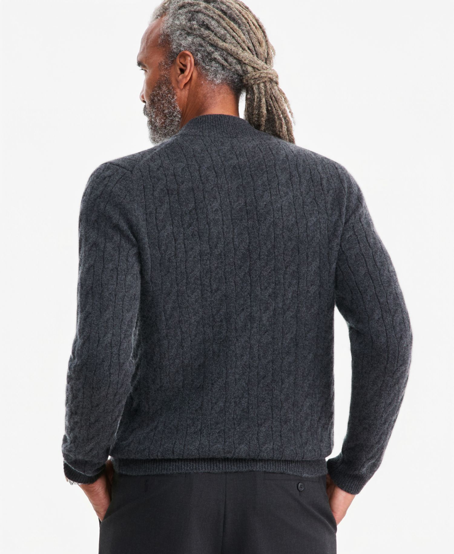 Men's Premium Cashmere Cable-Knit Turtleneck Sweater, Macy's Exclusive