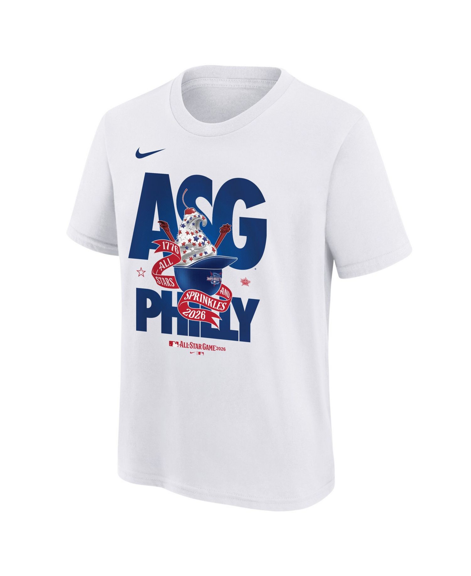 Big Boys and Girls White 2026 MLB All-Star Game Ice Cream Helmet T-Shirt