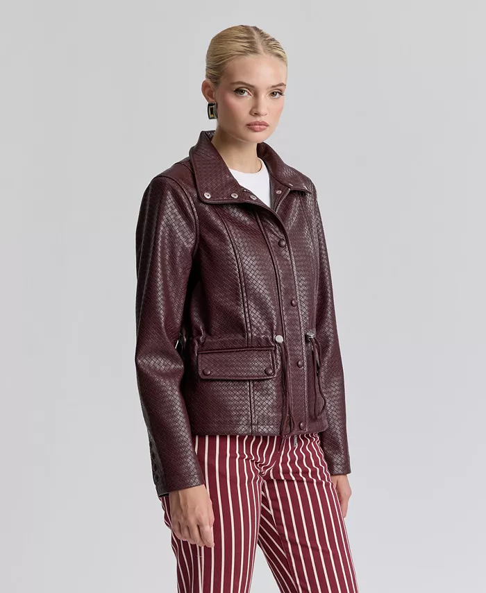 Women's Textured Mock-Neck Jacket - thumbnail 3