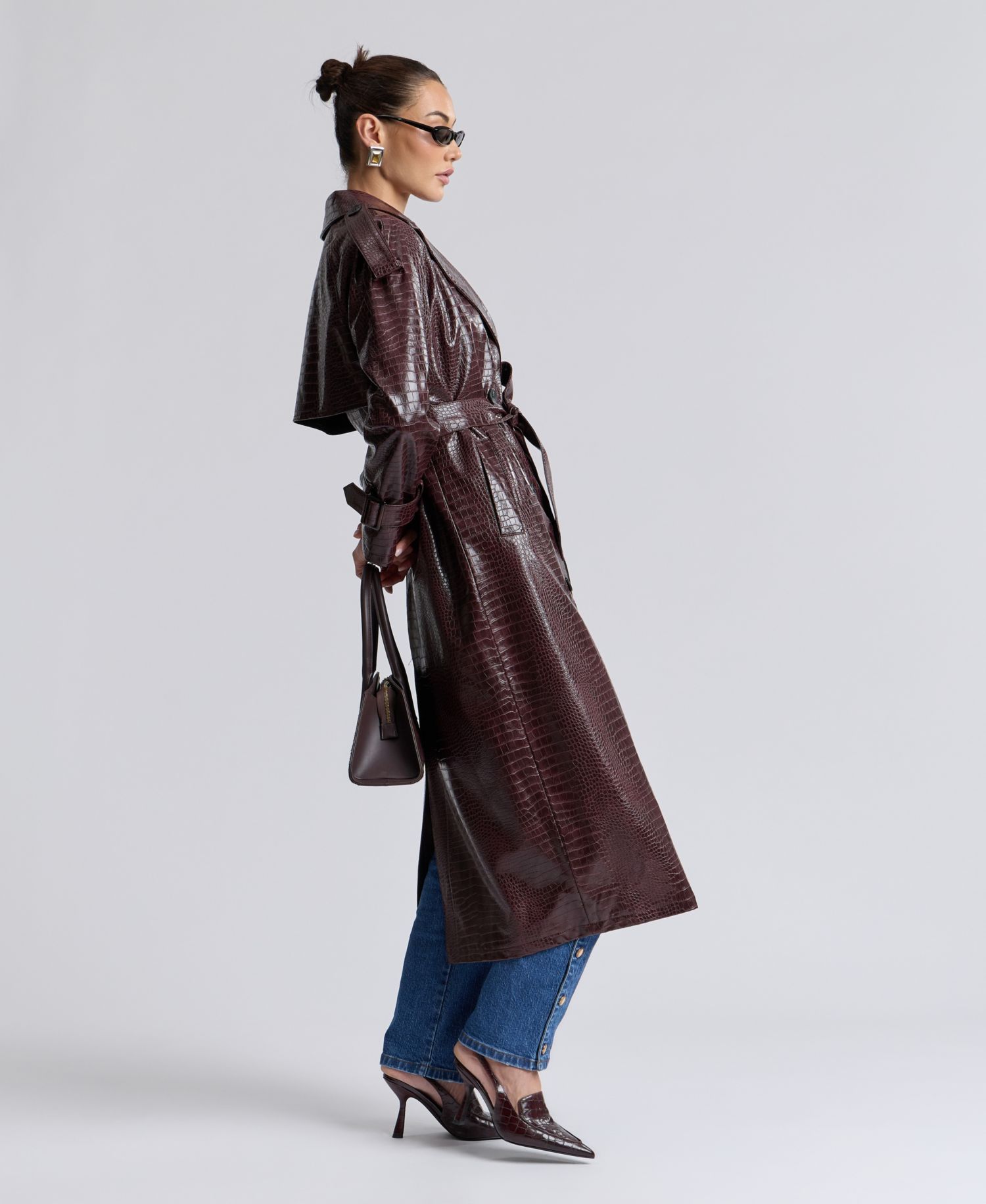 Women's Maxi Double-Breasted Trench Coat