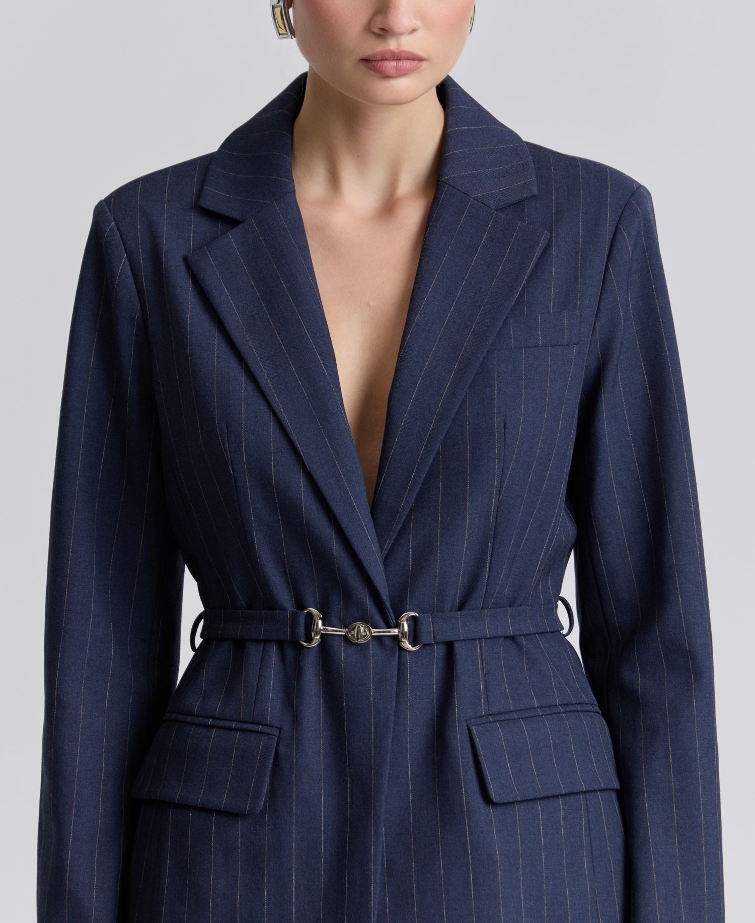 Women's Spread Collar Belted Blazer