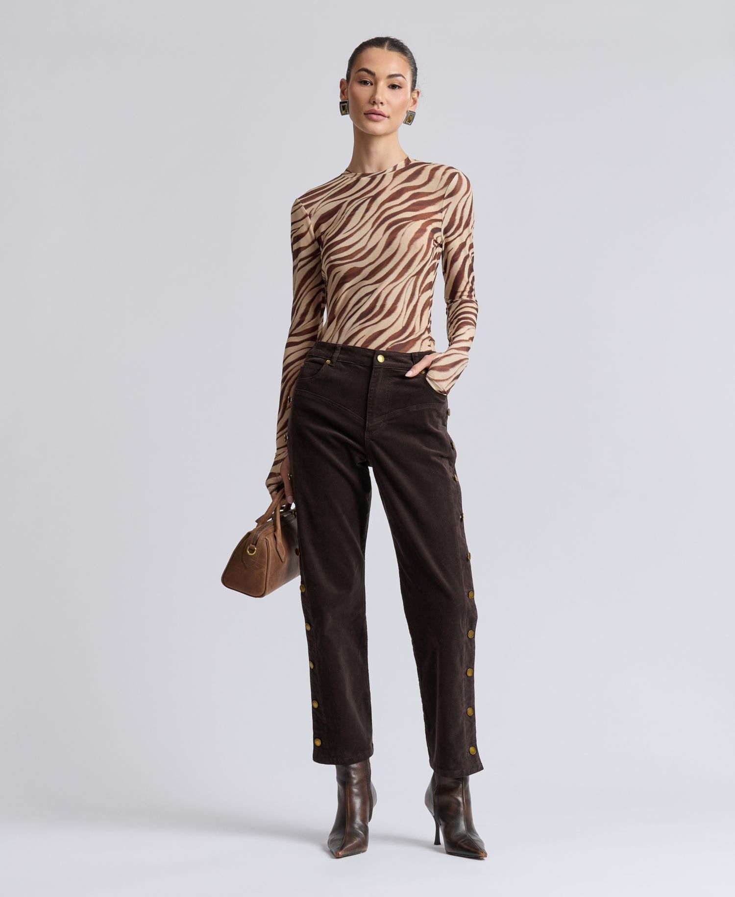 Women's High-Rise Yoke Detail Pants