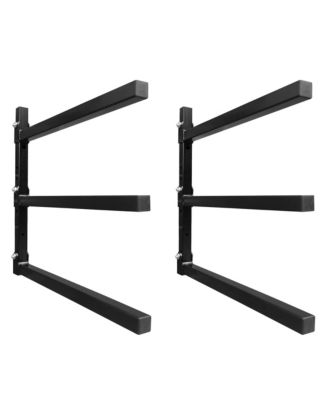 Foldable 3 Level Wall Mount Lumber Rack Steel Organizer