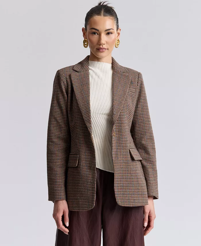 Women's Notch Lapel Collar Belted Blazer - thumbnail 9