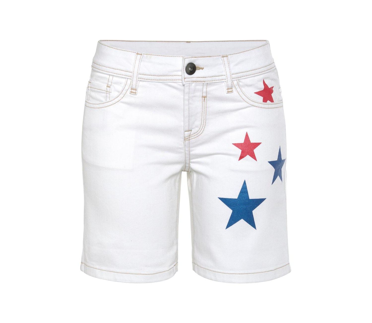Women's Cotton Printed Star Bermuda Front-Closure Shorts