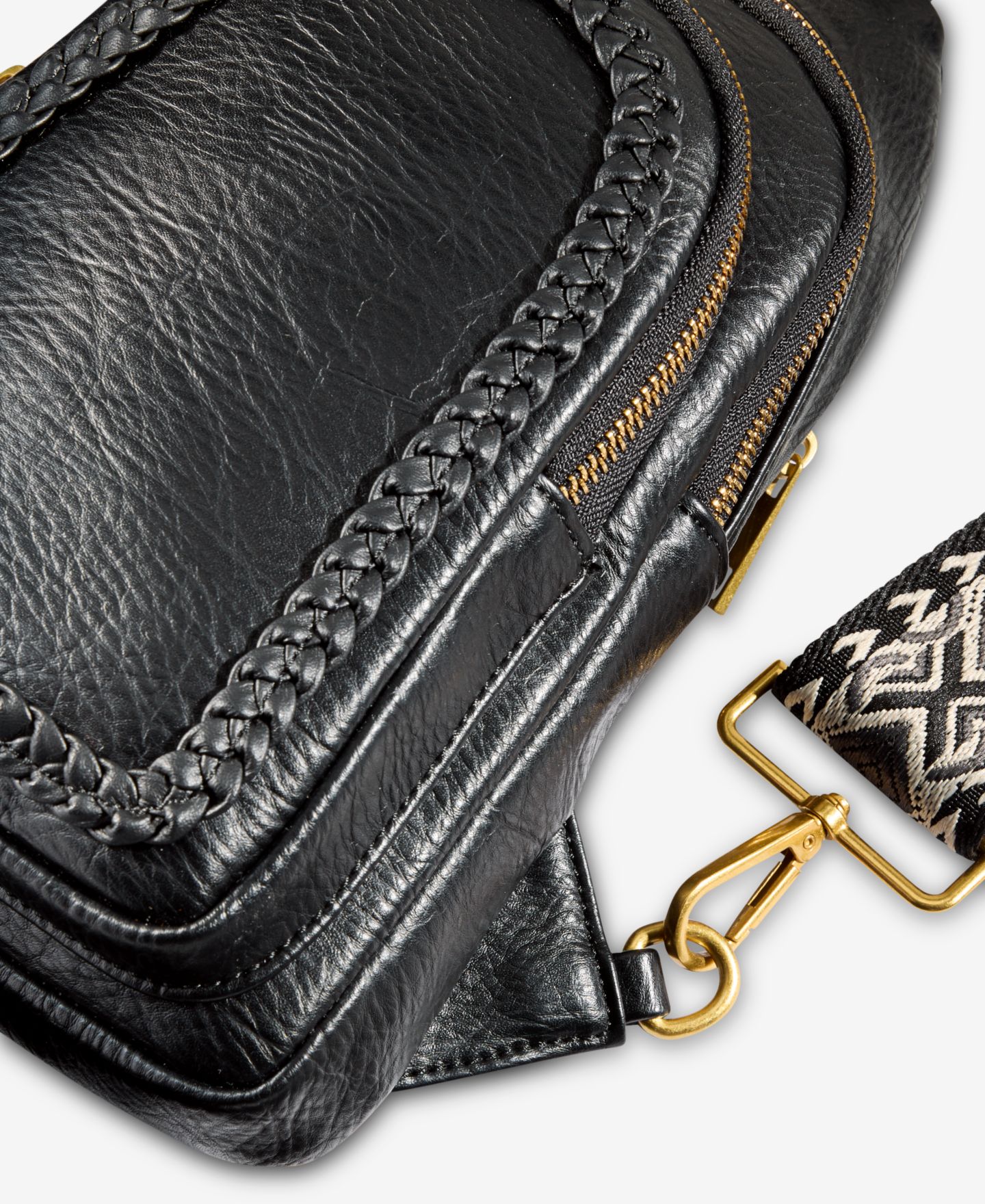Женская сумка Style & Co Braided-Edge Sling, цвет: Чёрный — фото 4