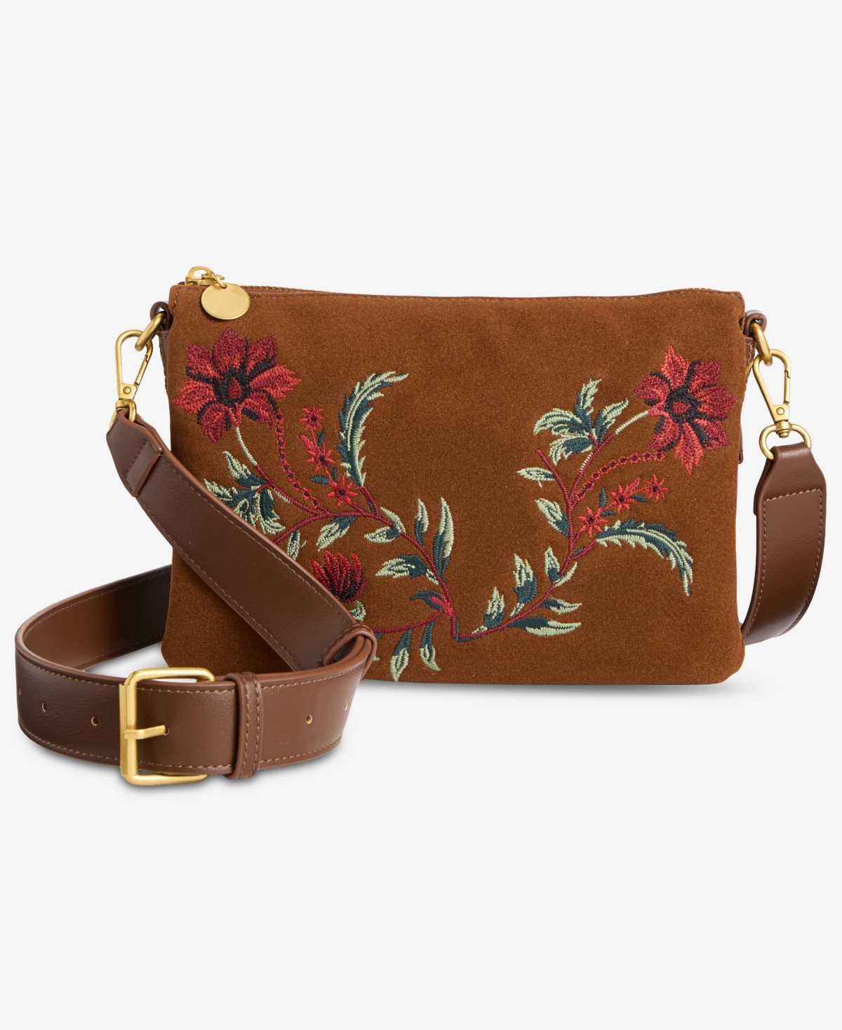Style & Co Floral Embroidered Double-Compartment Crossbody Bag, Macy's Exclusive