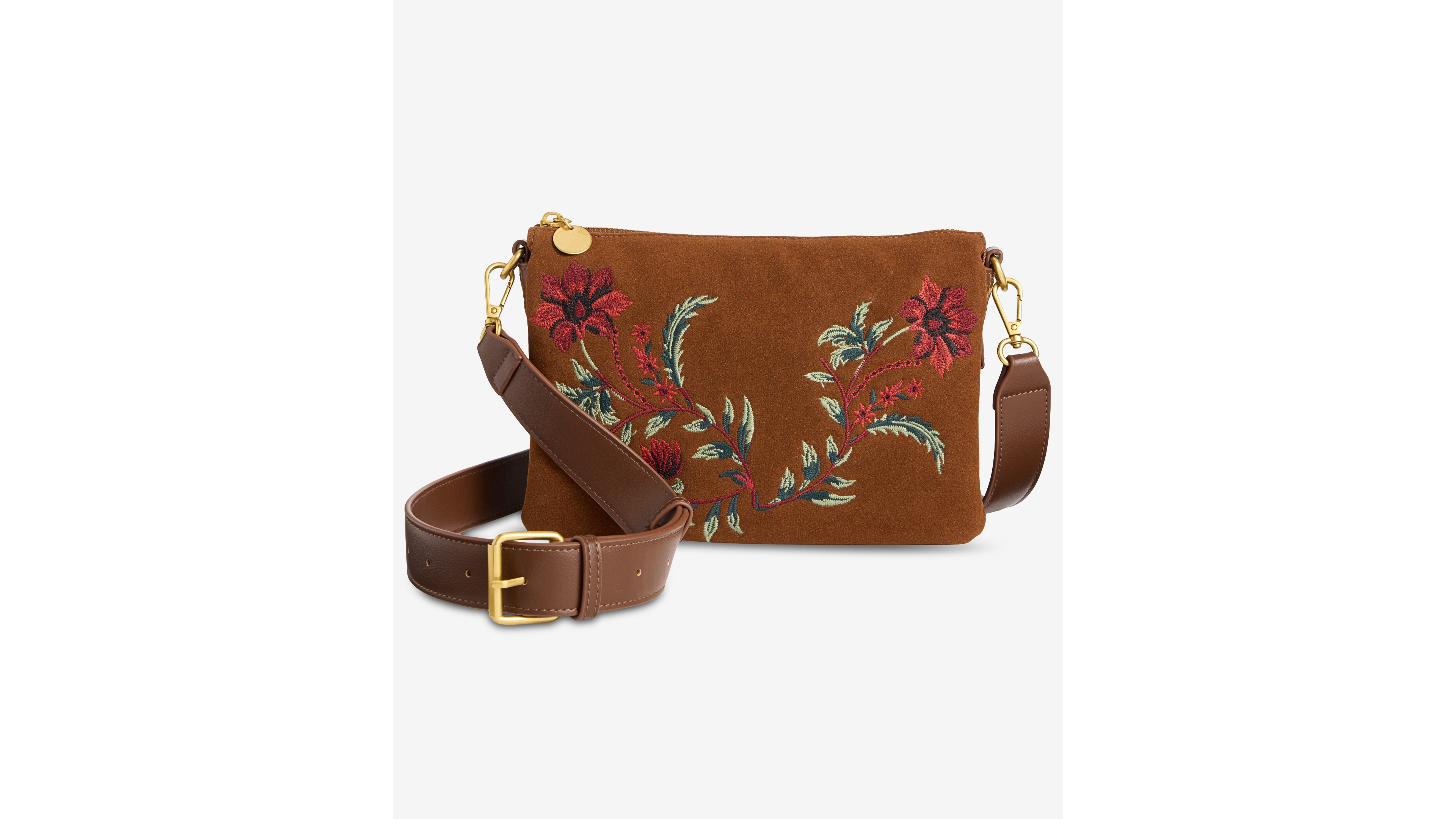 Style & Co Floral Embroidered Double-Compartment Crossbody Bag, Macy's Exclusive