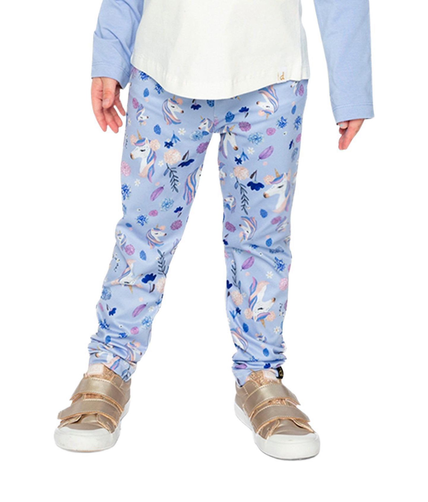 Леггинсы Deux par Deux Printed Leggings Unicorn Print для девочек-малышей, цвет: Фиолетовый с принтом — фото 2