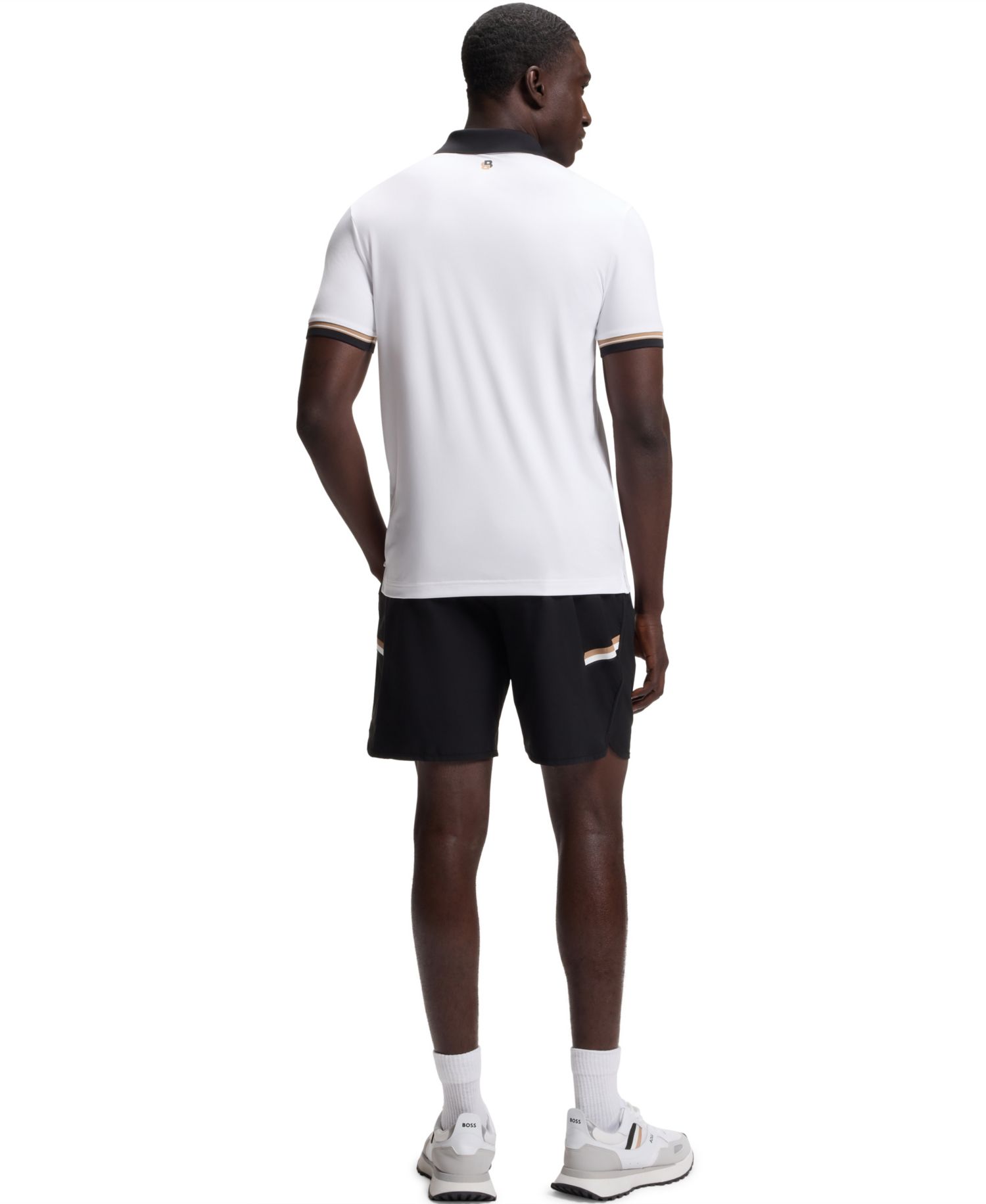 Men's Signature-Stripe Active Slim-Fit Polo Shirt