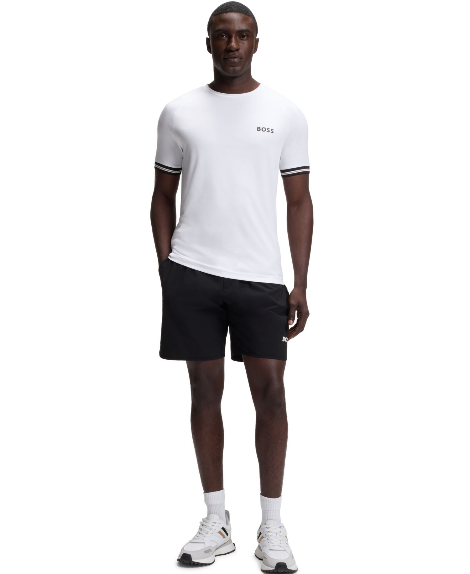 Men's Active Tennis-Ball Embossing Slim-Fit T-Shirt