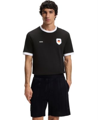 BOSS by Men's Men'S Stretch-Cotton Germany Country Flag Logo T-Shirt