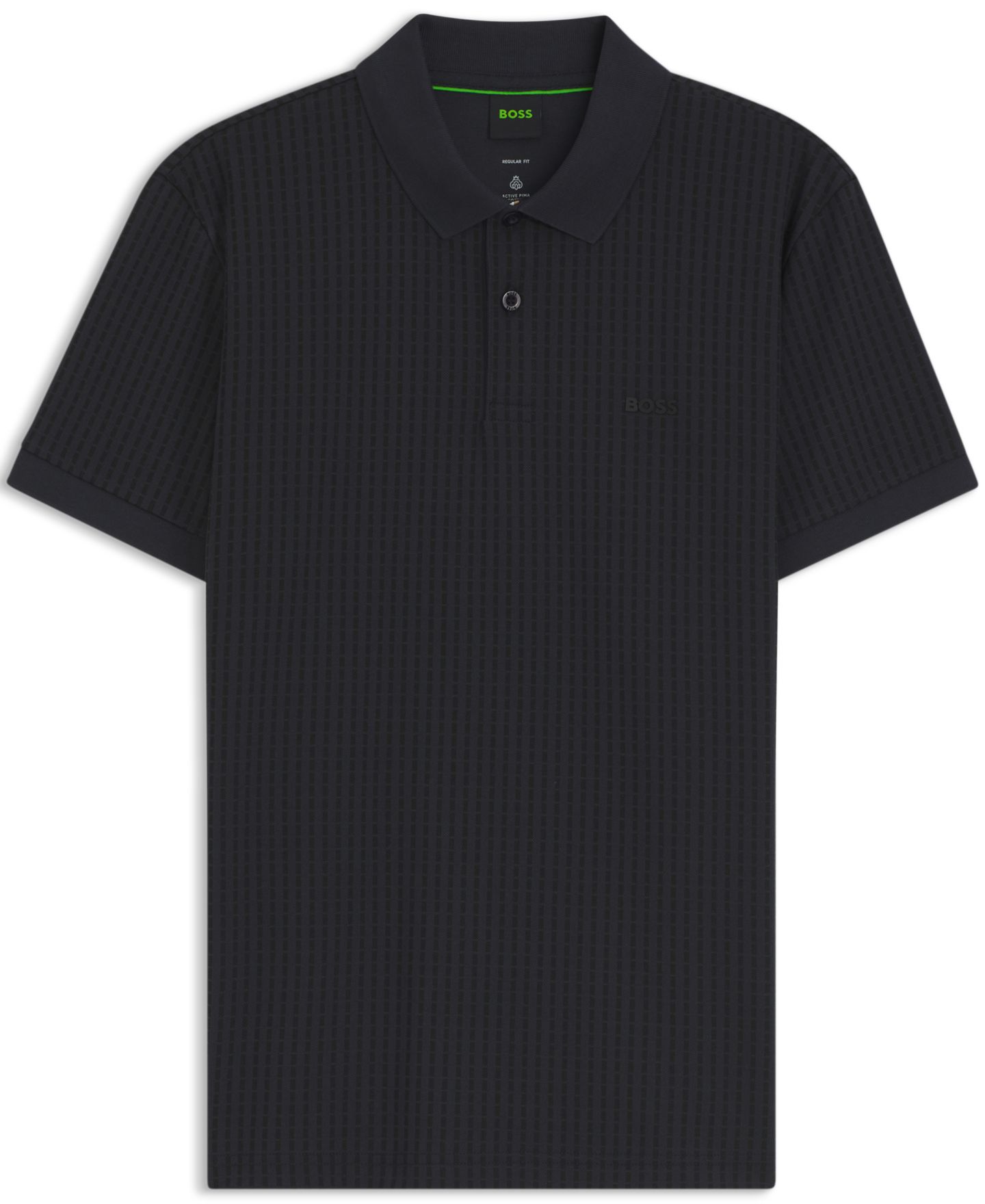 Мужское поло Hugo Boss Cotton-Piqué All-Over Print Polo Shirt, цвет: Тёмный синий — фото 2