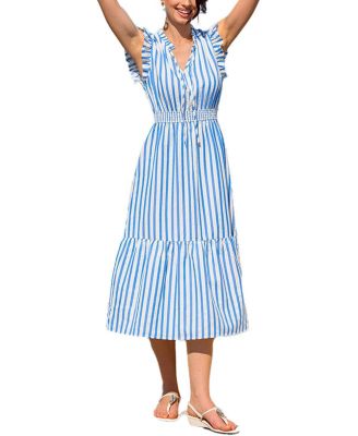 Women's Rain Check Striped Maxi Beach Dress
