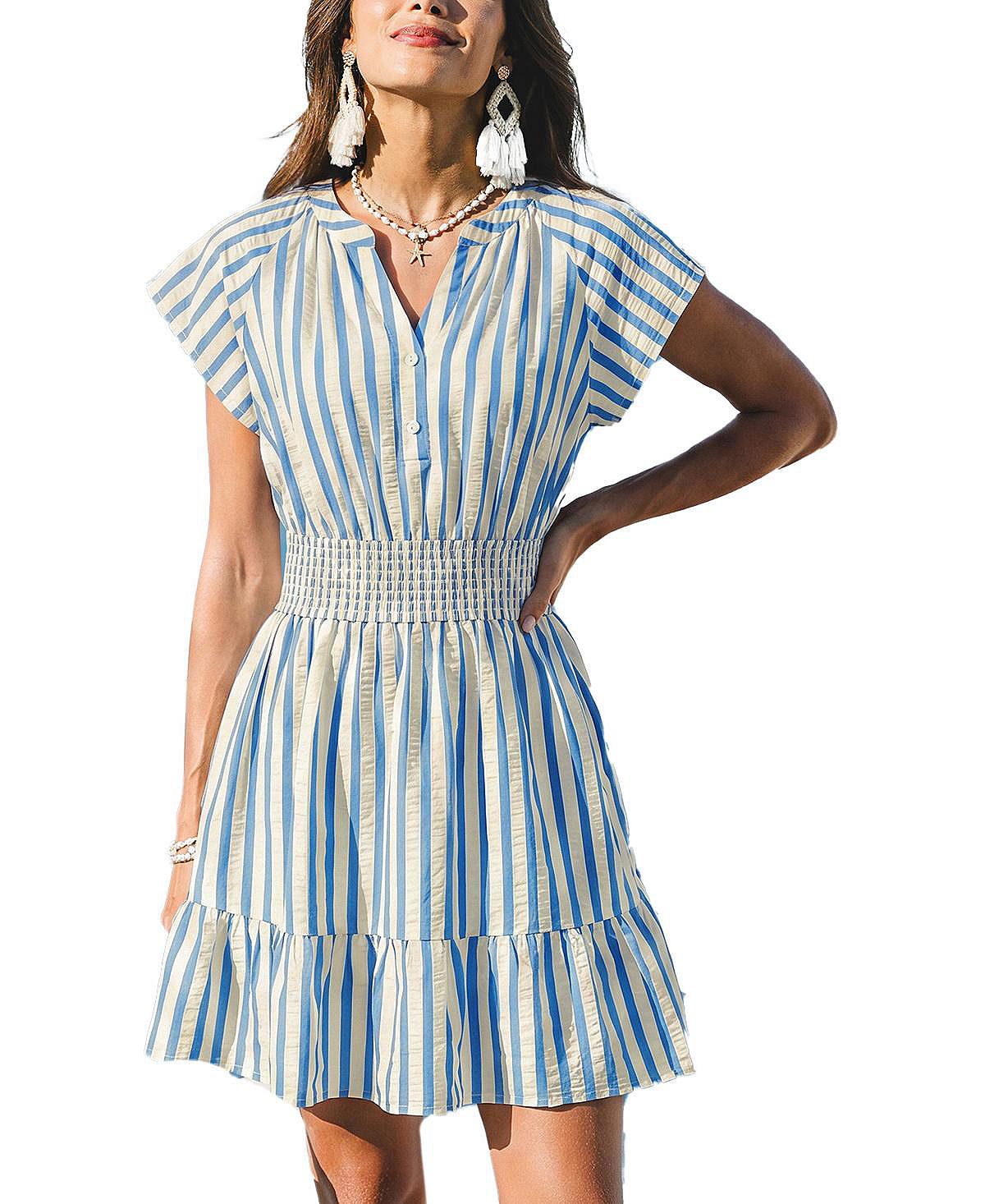 Cupshe Women's Azalea Striped Mini Beach Dress view 1 — MAYCSS fashion products