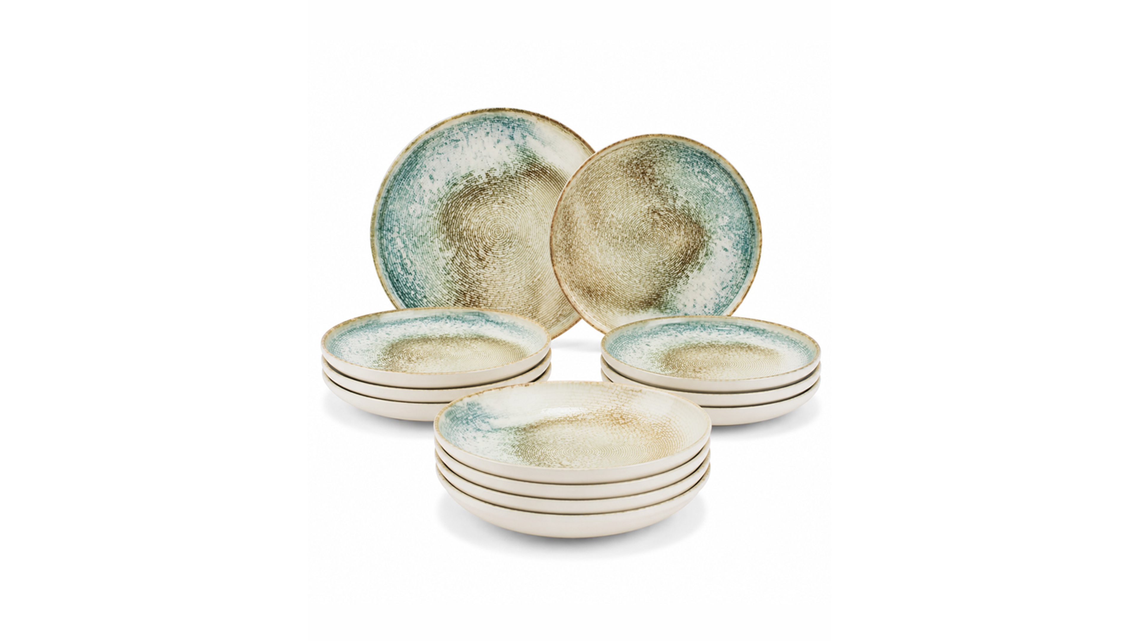 French Home Sea Sand 12-Piece Dinnerware Set, Service For 4