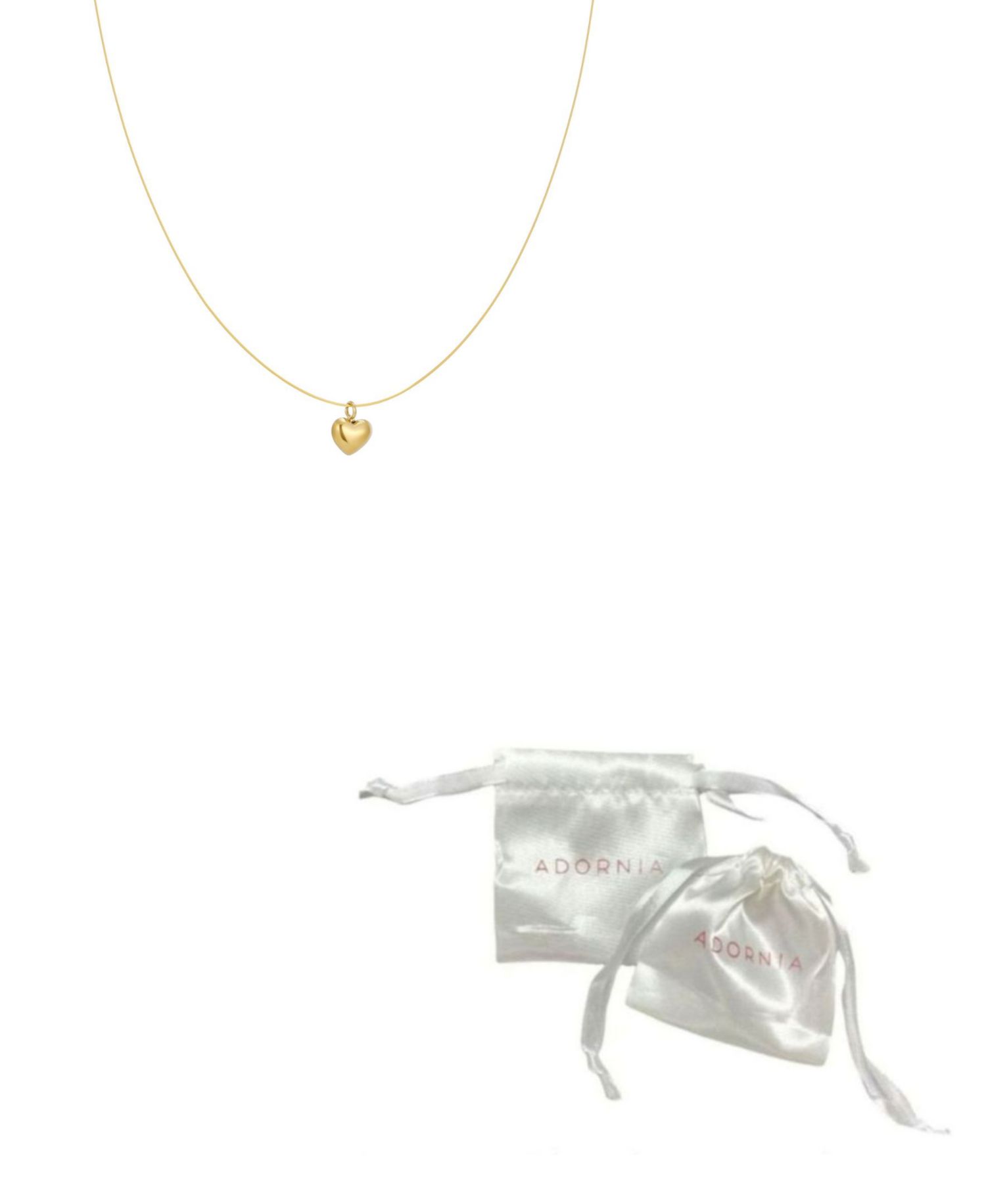 Tarnish Resistant Gold Heart Pendant Collar Necklace