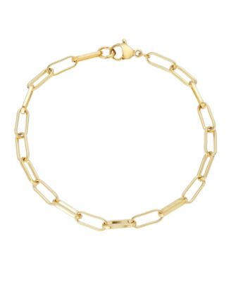 Tarnish Resistant Gold Paperclip Chain Bracelet