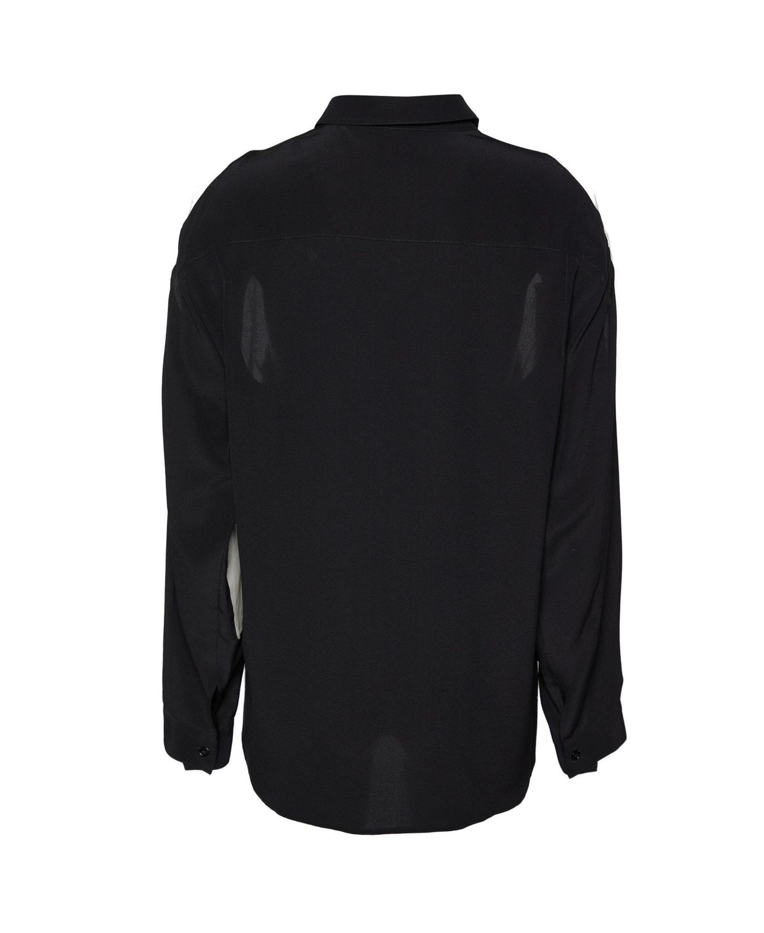 Women's Silk Contrast Panel Button-Front Shirt