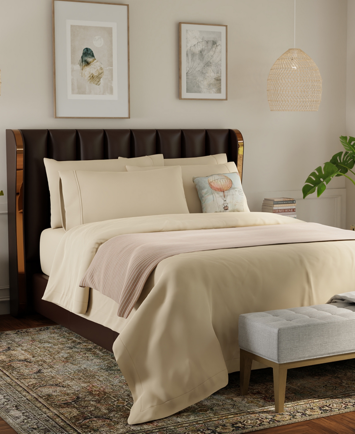 Color Sense 1200-Thread Count Cotton Blend 6-Piece Sheet Set