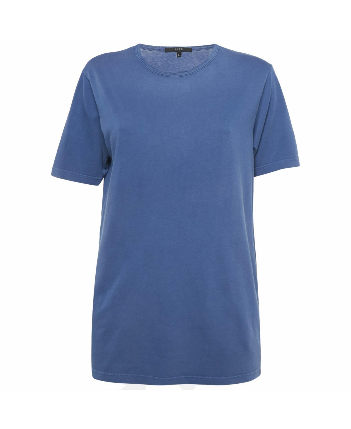 Pre-Owned Gucci Women's Solid Jersey Crewneck T-Shirt - Blue