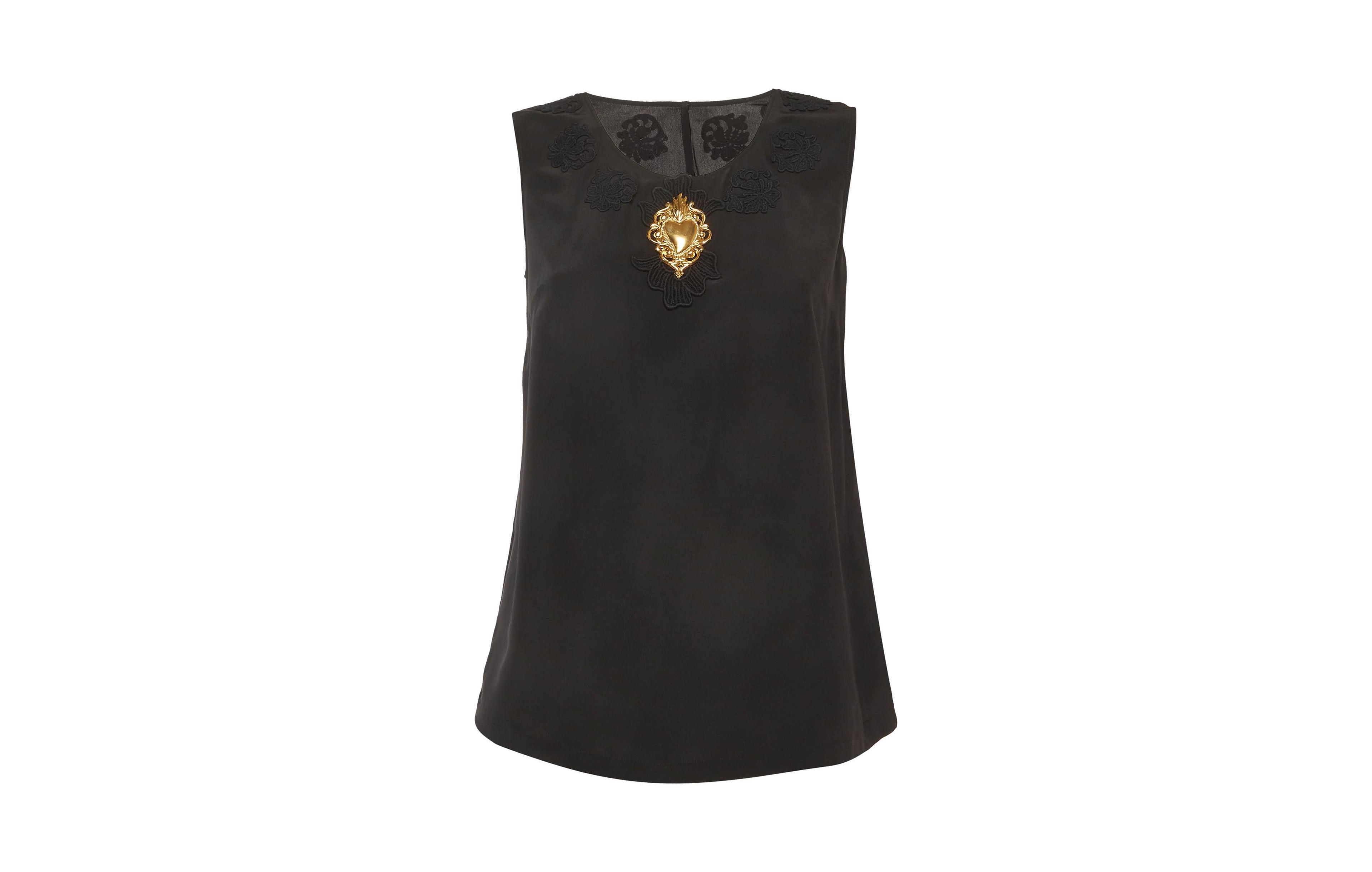 Pre-Owned Dolce & Gabbana Women's Embellished Silk Sleeveless Top