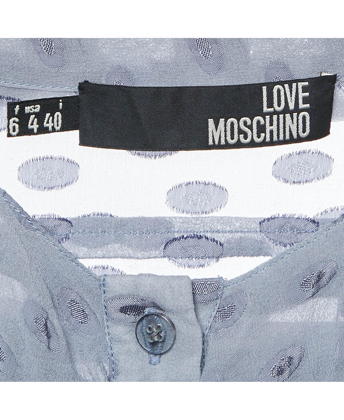 Pre-Owned Love Moschino Women's Fil Coupe Silk Ruffle-Front Top view 4 — MAYCSS fashion products