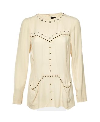 Women's Crepe Studded Long Sleeve Blouse