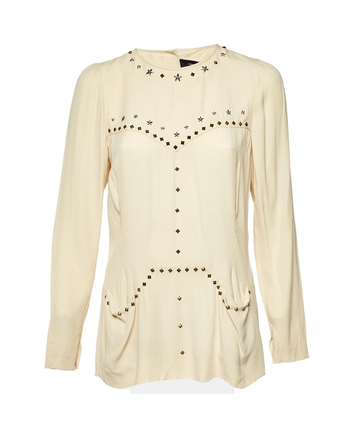 Pre-Owned Isabel Marant Women's Crepe Studded Long Sleeve Blouse view 1 — MAYCSS fashion products