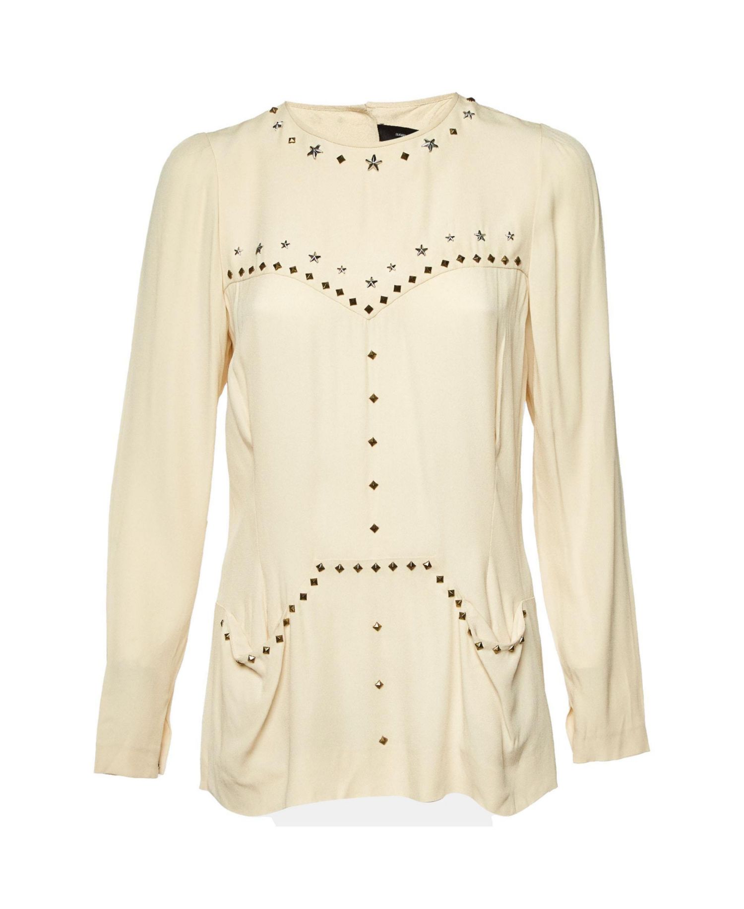 Women's Crepe Studded Long Sleeve Blouse