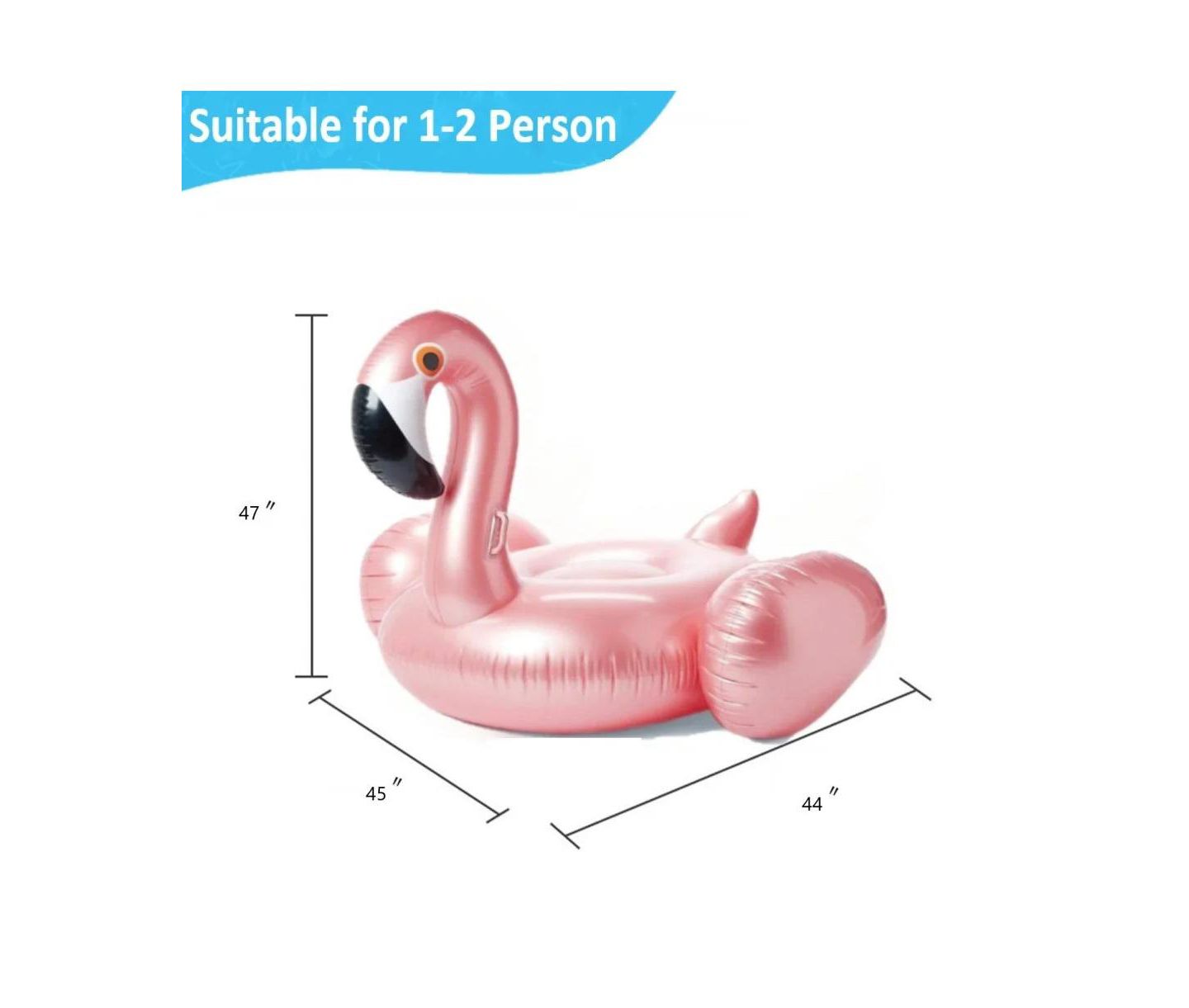 Детская игрушка Cowin Flamingo Float Pool, 47"L x 45"W x 44"H, Giant Inflatable, 440 lb Load Capacity, Ages 18+, цвет: Розовый — фото 2