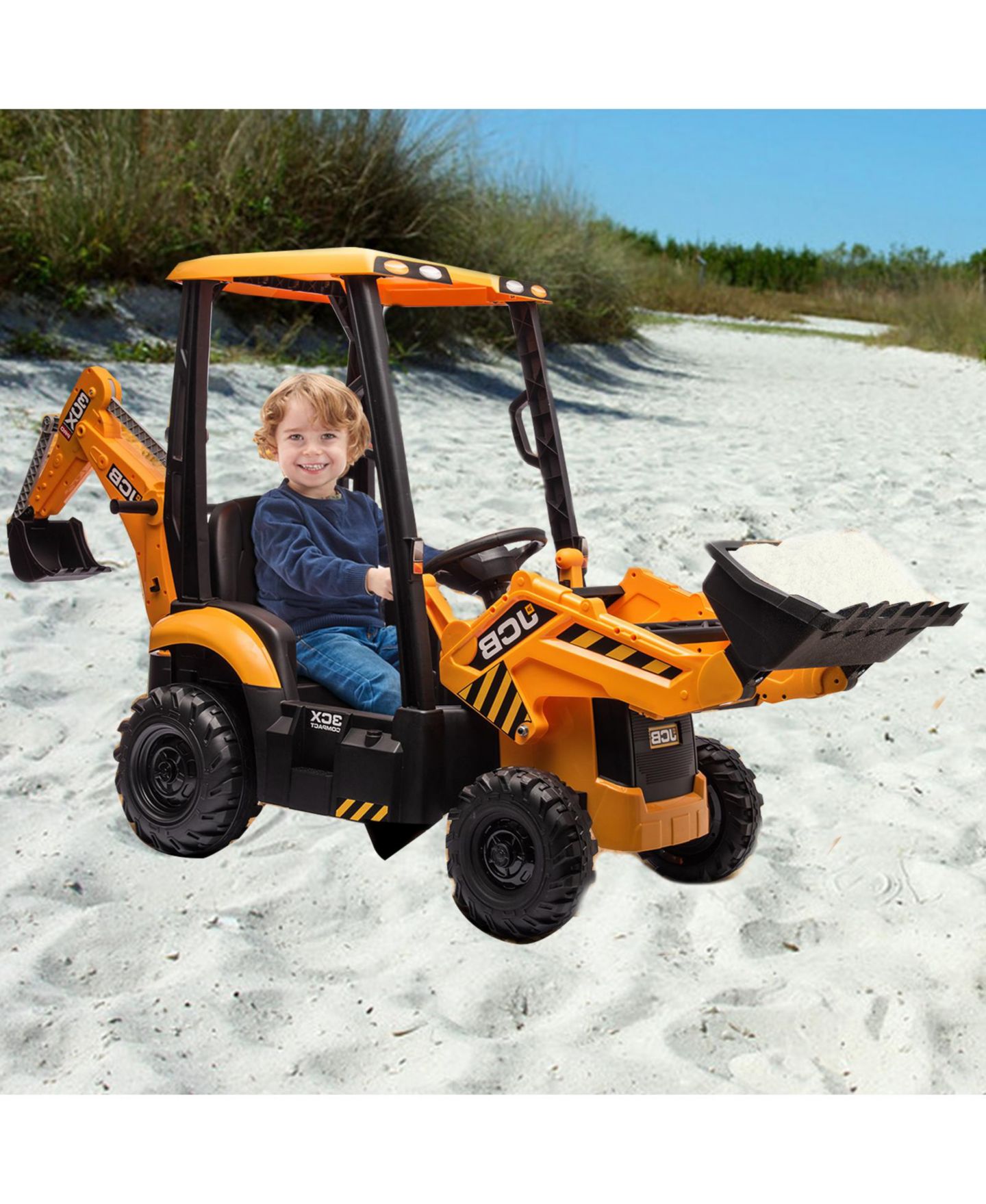 Детская игрушка homfan 4 in 1 JCB® 45" 12V Rechargeable Electric Ride-On Excavator with Remote Control, Ages 3-8 — фото 3