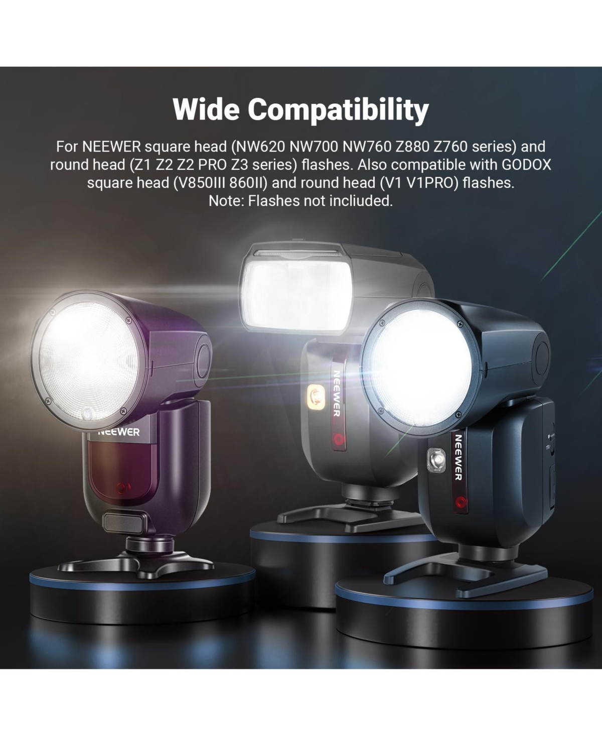 Neewer CRS15 Camera Flash for Godox V1/V1 Pro V850III/860II Neewer NW620 NW700 NW760