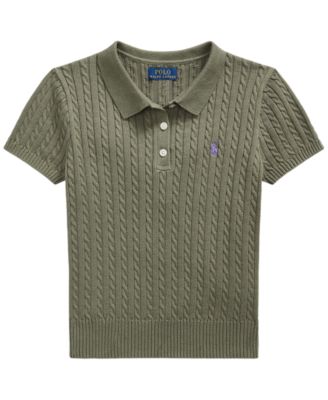 Girls' 7-16 Short-Sleeve Polo Sweater
