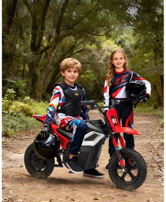 45.7 x 21.3 x 26.4 Inch Kids Electric Ride On Motorcycle 24V Battery Powered Toy Bike with 350W Motor for Outdoor Riding