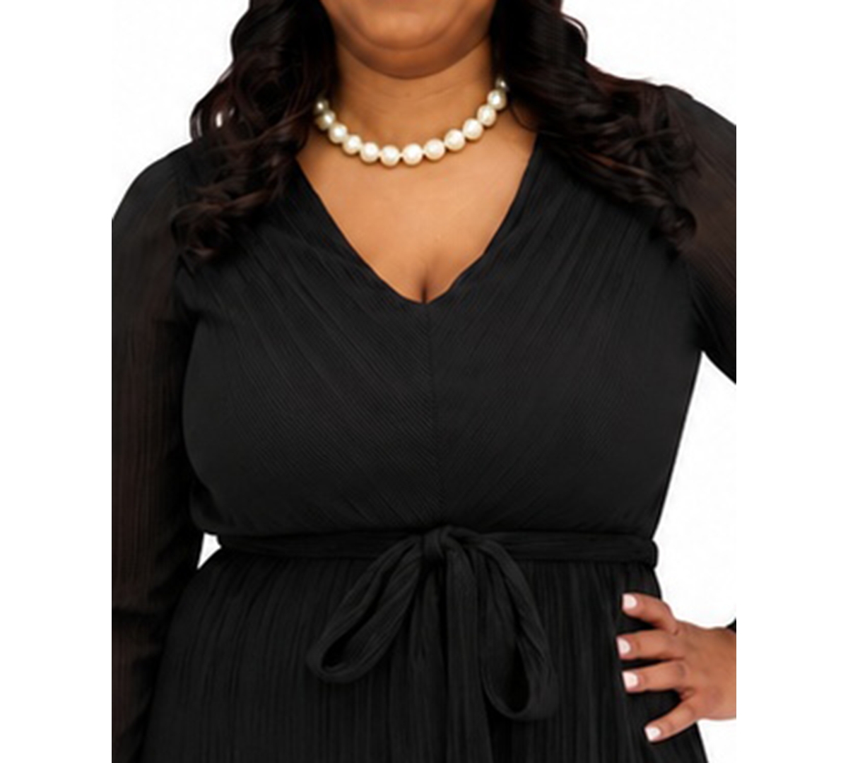 Kasper Women's V-Neck Long-Sleeve Dress