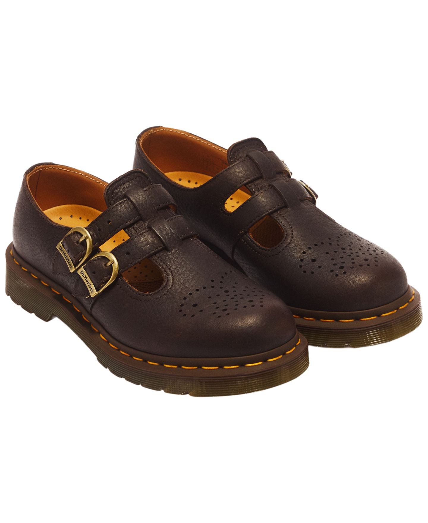 Женские кожаные туфли Мэри Джейн Dr. Martens 8065 Ambassador с круглым носком, цвет: Тёмный коричневый — фото 5