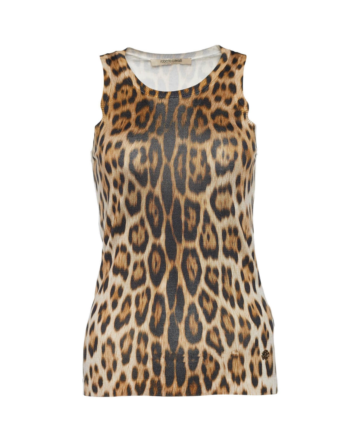 Pre-Owned Roberto Cavalli Women's Leopard Print Knit Tank Top
