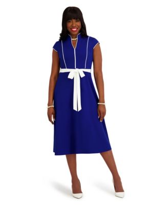Women's Seam Bodice V-Neck Dress