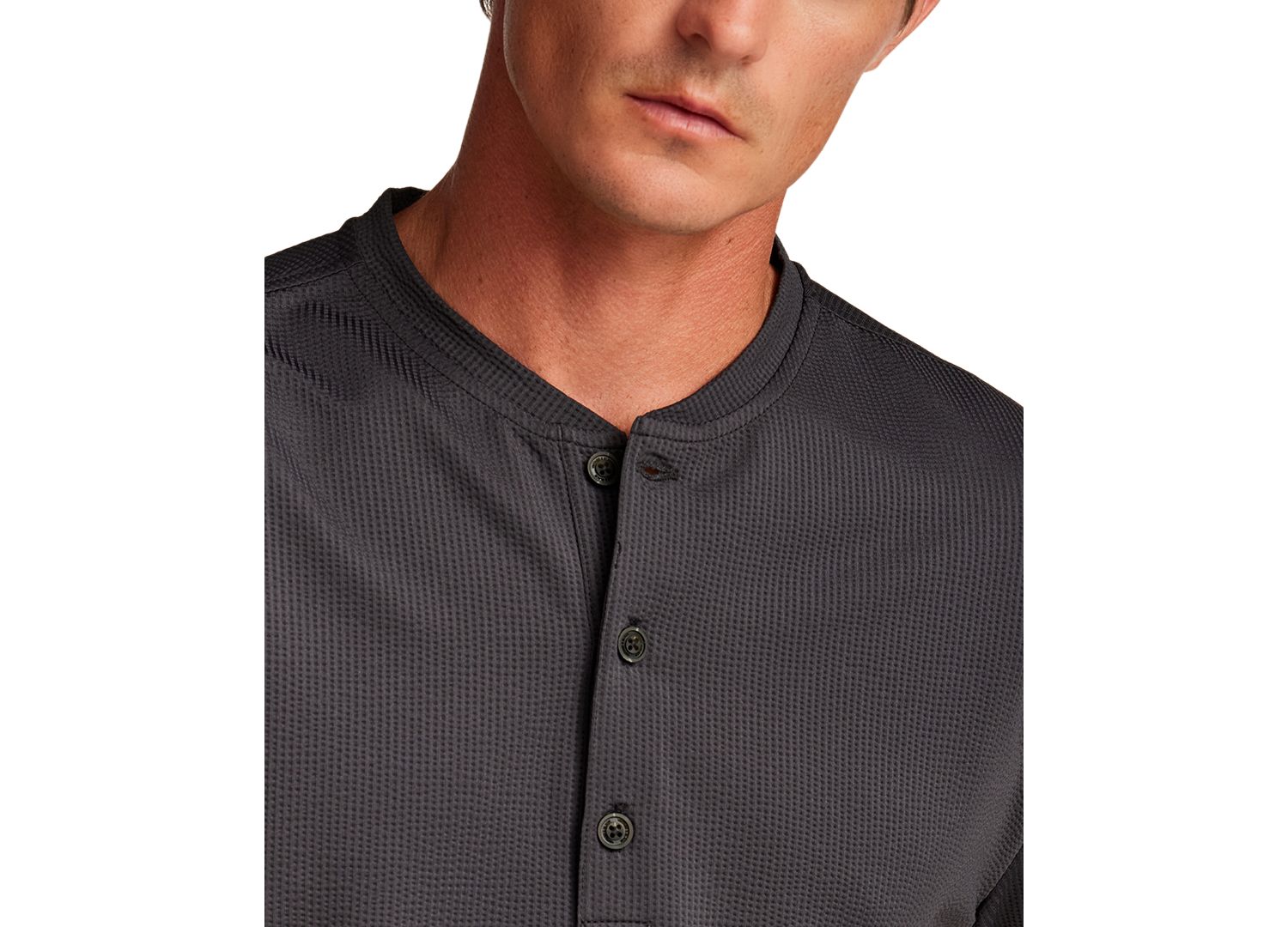 Men's Performance Mini Seersucker Henley T-Shirt