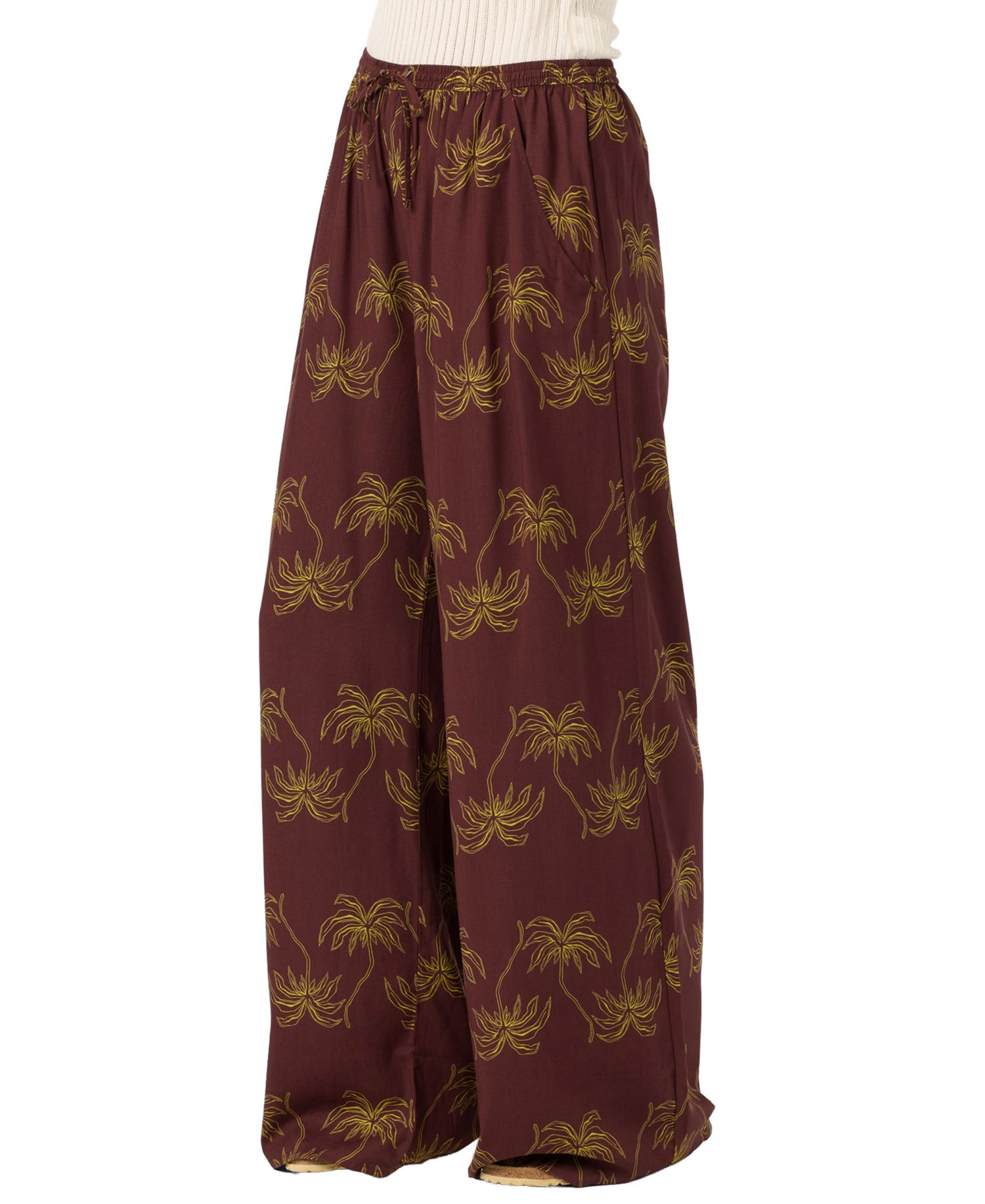 Women's Rosalie Palm Stripe Pull-On Pants