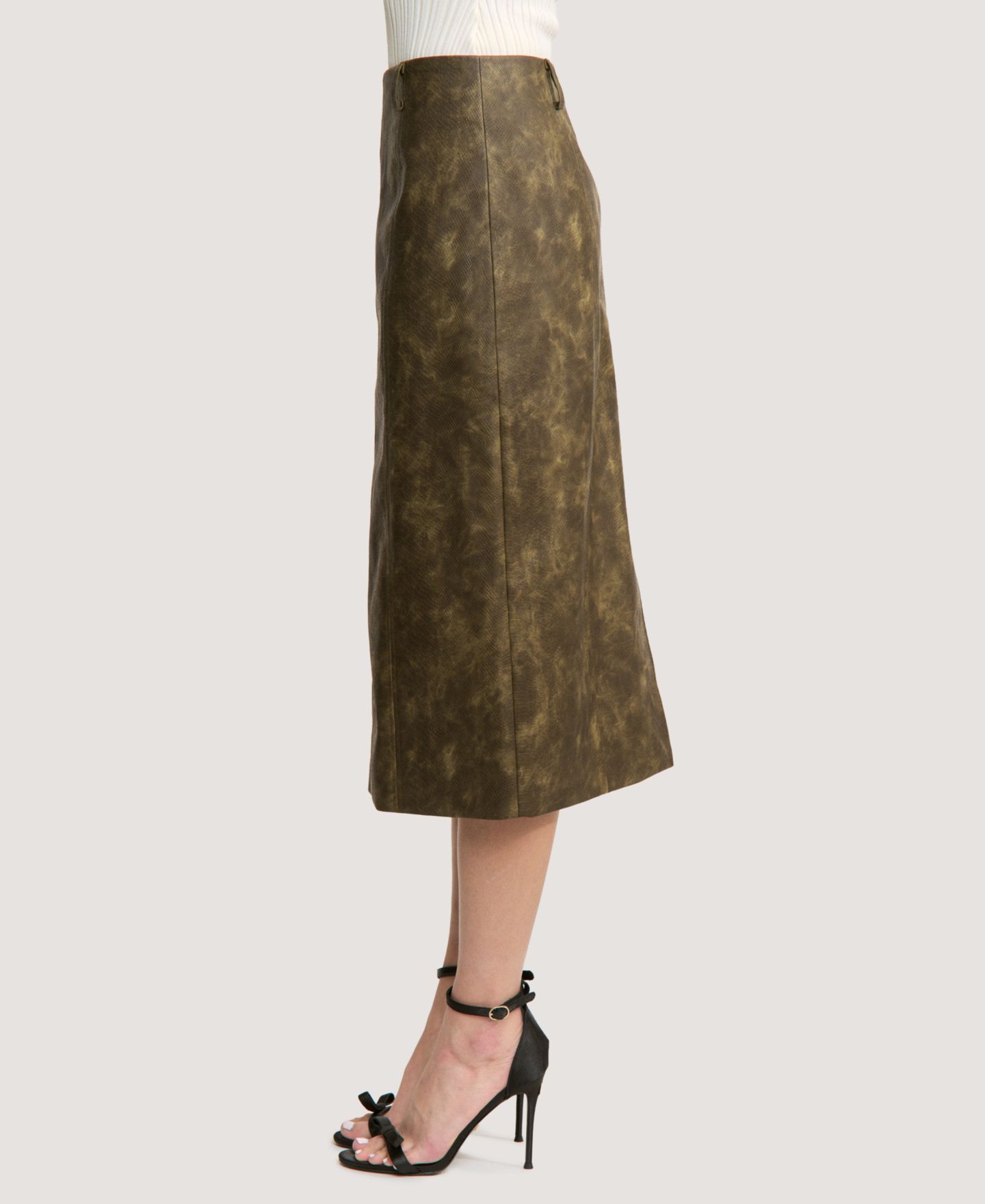 Женская юбка En Saison Margot Zippered Midi, цвет: Оливковый — фото 4