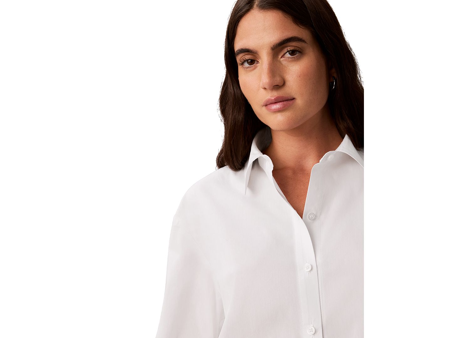 Женская рубашка Calvin Klein Collared Neck, цвет: Белый — фото 4