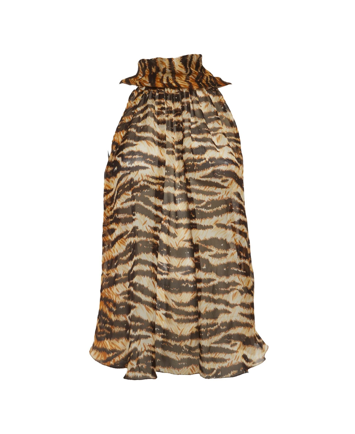 Pre-Owned Dolce and Gabbana Women's Tiger Print Silk Sleeveless Blouse